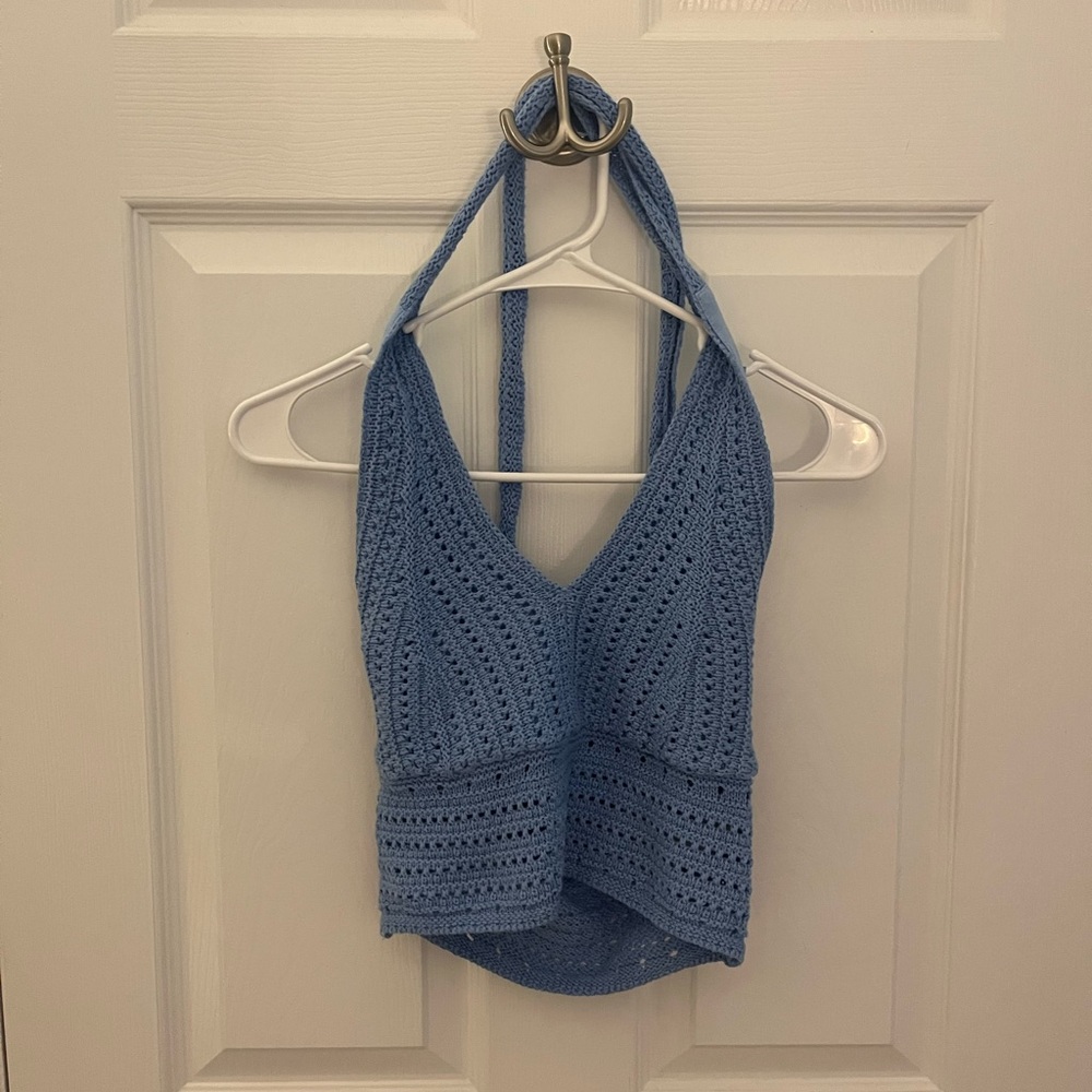 Hollister Blue Knit Halter Top